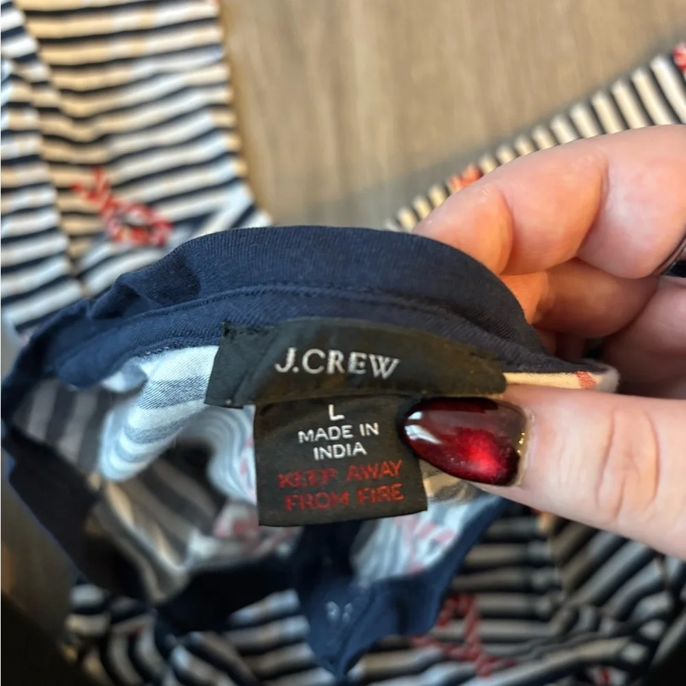 J. Crew Kids Pajama Set - Navy and White Stripes with Red Accents